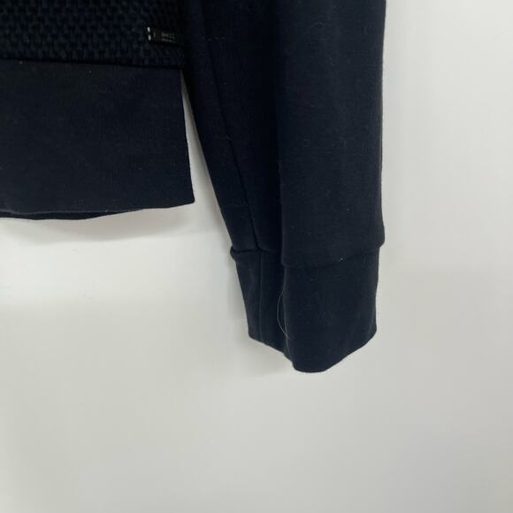 Hugo Boss Quarter-Zip Cotton Sweater With Knitted Structure Men's Size S Black - Picture 5 of 12